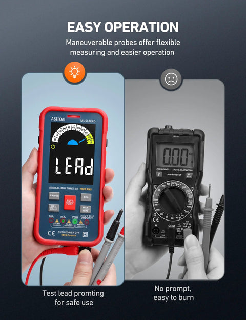 Auto Ranging Digital Multimeter With 10000 Counts TRMS Color LCD Screen Measures Voltage Current Resistance Capacitance