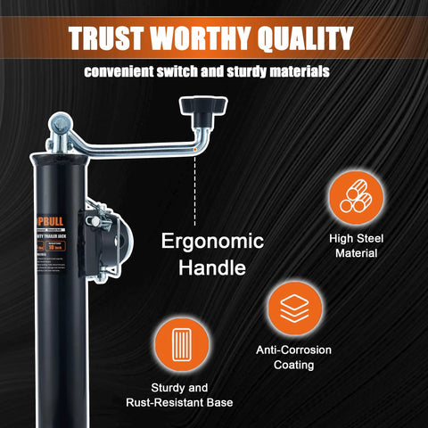 Beefy Heavy Duty 5000 Lb Weld On Pipe Swivel Trailer Jack With Footplate 10 Inch Lift Ideal For RVs Boats And Multi Purpose Camping Trailers For Easy Travel black steel jack with ergonomic handle and anti-corrosion coating