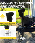 Beefy 12V Tongue Jack 4000 Lb A Frame Trailer Jack With 18 Inch Travel Drop Foot LED Light 6 Inch Adjustable Footpad