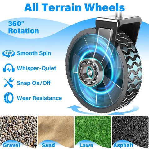 360° rotation wheel of Heavy Duty Folding Wagon Cart With Wheels For Sports Camping And Grocery Collapsible Utility Wagon