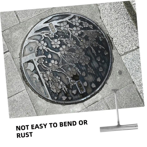 Pro Crew Heavy Duty Built Tough As Nails T Shaped Manhole Cover Hook 2 Pack Stainless Steel Drain Grate Lifter Tool For Storm Sewage Systems And Field Work