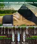 Heavy Duty Spiked Lawn Aerator Shoes With Two Straps Adjustable One Size Fits All For No Sweat Easy Yard Aeration with spikes in soil