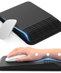 Ergonomic Mouse Pad With Wrist Rest And Memory Foam For Pain Relief, Massage Design With 8 And 15 Degree Slopes in classic black