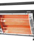 Indoor Electric Garage Heater With Ceiling Mount Radiant Quartz Heating 1500W Or 750W Work Light 90 Degree Rotation