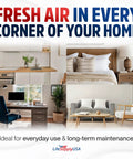 Fresh air promotion for 20x30x1 Go To Electrostatic Air Filter MERV 8, ideal for homes, showing various indoor spaces with clean, fresh ambiance.