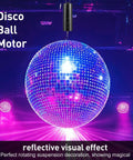 Dope Battery Operated Wind Spinner Motor With Free Stainless Steel Swivel Hook For Outdoor Garden Decor Black Disco Ball Hanging Display Compact 5.5 Inch Length Easy Hang And Spin Battery Not Included, black hanging motor