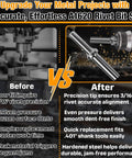 Comparison of A1620 Pneumatic Air Hammer Rivet Bit Set for 3/16 Inch Rivets showing before and after results.