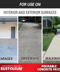 Image showing garages, driveways, and walkways with Pourable Concrete Patch for Floors, Quick Repair Kit in a 5 Lb Pail, Fills Large Cracks.