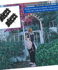Pro Grade And Tough As Nails Heavy Duty Stainless Steel Gate Hinges Pair For Barn Doors Wooden Fences And Shed Cabinets shown on a garden gate.