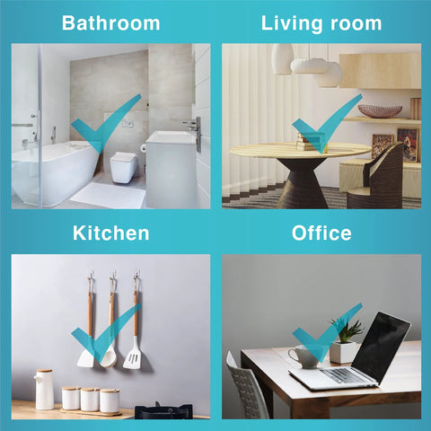 MOVELYST clear adhesive hook set with 15 small hooks and 30 strips for damage-free hanging.