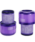Replacement HEPA Vacuum Filter Set For V11 Animal V11 Torque Drive And V15 Detect Cordless Vacuums 4 Pack with purple casing