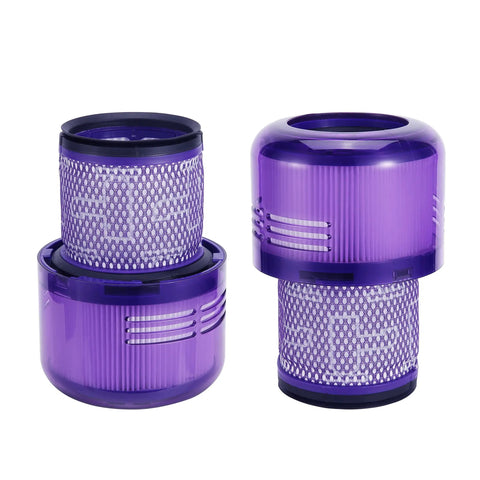 Replacement HEPA Vacuum Filter Set For V11 Animal V11 Torque Drive And V15 Detect Cordless Vacuums 4 Pack with purple casing