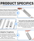 Premium 304 Stainless Steel Extension Springs With Double Hook Ends 10 Piece Pack displayed showcasing durable build and elasticity.