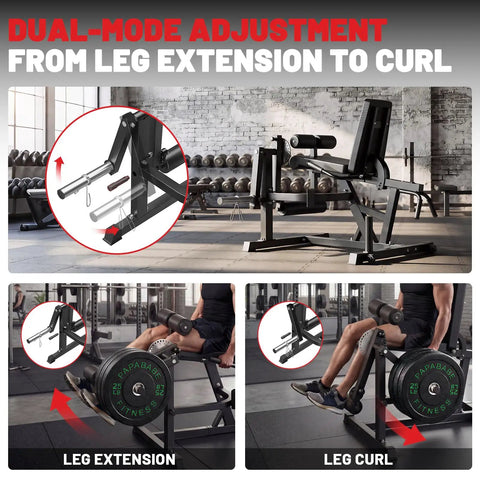 4 In 1 Leg Extension And Curl Machine For Home Gym With 800 LB Capacity, Dual-mode adjustment detail in gym setting