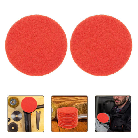 Close-up of 10 Pcs Orange Nylon Hook And Loop Electric Sanding Discs 2000 Grit for fast grinding, buffing, polishing.