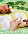 Plant Crochet Kit for Beginners with 6 Succulent Projects, hands crocheting with yarn and instructions in background
