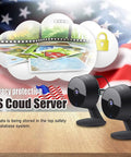 Two Pack 1080p HD Indoor Security Cameras for Home Use with Motion and Sound Alerts, Night Vision, shown with cloud backup.
