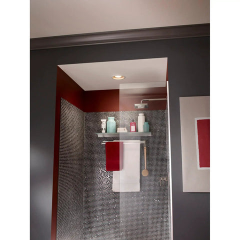 Recessed Light Ventilation Fan With Adjustable Mounting Brackets, 50 Or 80 CFM, Ultra Quiet 0.3 To 2 Sones, White Finish in a bathroom ceiling
