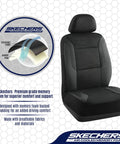 Memory Foam Car Seat Covers With Air Cool Mesh Thick Padding For Front Seats Cozy Breathable Leather Look Airbag Compatible