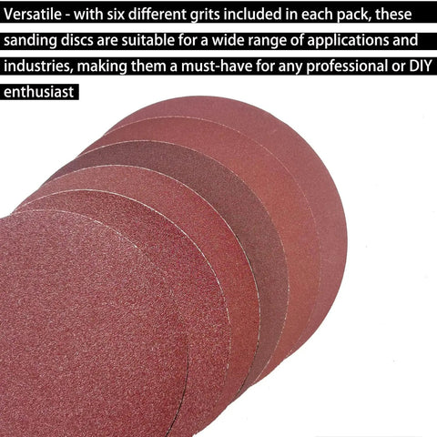 30 Pack 8 Inch Self Adhesive Sanding Discs Set Grit 80 100 120 180 240 400 for drywall floors woodworking projects
