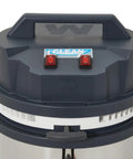 Control panel and power switches of Badass Heavy Duty Industrial Wet Dry Vacuum 21 Gallon Tank 3.3 Horsepower Motor 222 Cfm Airflow 27 Inch Squeegee No Fluff Professional Gear
