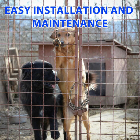 Tough As Nails Heavy Duty Gate Chain Lock With Carabiners For Fences And Barn Doors securing a dog fence, rust resistant and weatherproof.