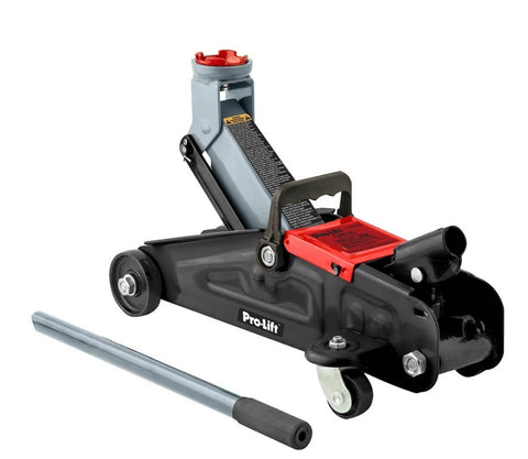 Beefy Grey Hydraulic Trolley Jack With Blow Mold Case, 3000 Lbs Capacity, Low-Profile From 5.25 In To 12 In Lift, All Welded Steel