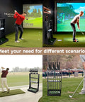 Solid Wood Golf Putter Stand And Club Organizer With 36 Ball Tray Room For 6 Clubs And 3 Head Covers Indoor Outdoor Display