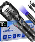 Rechargeable High Lumen Flashlight With 100000 Lumens Hella Bright Long Range Beam Up To 5000 Ft USB C Fast Charge Ultra Bright LED Power Torch Heavy Duty Multifunction Light For Emergency Home Camping And Outdoor Adventures with packaging and USB-C cable