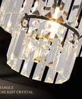 Crystal Raindrop Mini Chandelier Semi Flush Mount Ceiling Light For Hallways Bars Kitchens Dining Rooms And Living Rooms, E26 Bulb Compatible, close-up view of the sparkling crystal drops.