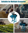 Heavy Duty Electric Wet And Dry Grain Mill Grinder 3000W in various settings including farm, restaurant, and household use.
