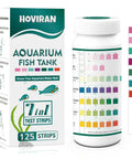 Pro 7 Way Aquarium Test Strip Kit Includes 125 Green Strips Check Fish Tank And Pond Water Quality Instantly with test strip bottle and instructions.