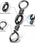 Heavy Duty 300 Piece Box Fishing Barrel Swivels With Solid Ring Copper And Stainless Steel Construction Extra Strong Solid Fishing Connectors Anti Rust Quick Connect Tackle Kit Sizes 2 4 6 8 10, copper alloy body and strong ring