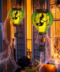 Halloween Outdoor Decoration Hot Air Balloon Solar Lantern With Flickering Flame Hanging Lanterns For A Spooky Witch Vibe