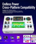C100 Pro P15 Portable Mixing Console And Sound Card Kit shown with 2900mAh battery, cross-platform icons, and compatibility text