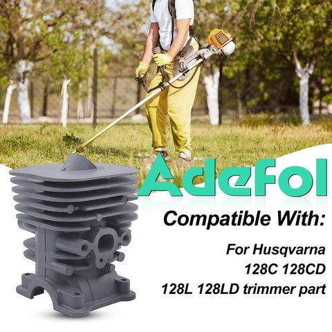 35Mm Cylinder Piston Kit For Husqvarna 128C 128CD 128L 128LD String Trimmer displayed with person operating trimmer