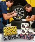 Mechanic Themed Wrapping Paper Pack With 12 Sheets In 3 Designs Featuring Wrench, Screw, And Tire Auto Parts Graphics 20x28 in