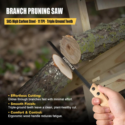 Precision Japanese Pull Saw Set Comes With Heavy Duty Sk5 Steel Ryoba And Flush Cutting Blades For Crisp Woodworking Trim And Yard Pruning Featuring Sweet Swing Action And Zero Sweat Operation