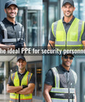 Rock Solid High Visibility Security Vest Crafted For Day Shift Crews With Full Zipper Front Five Spacious Pockets And Bright Reflective Tape That Keeps You Clearly Visible Meets Ansi Safety Rules In Jet Black Xl on security personnel.