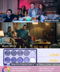 Four Pack A19 Color Changing Smart Bulbs 800 Lumens, movie and warm white modes, no hub, works with Alexa and Google Home