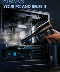 Cleaning a PC with Powerful Cordless Air Duster With Brushless Motor 260000 RPM 3 Speed Adjustable Rechargeable Dust Cleaner
