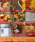 Heavy Duty Automatic Powder Filling Machine And Rock Solid Particle Dispenser For Bulk Flour Grains Seeds Coffee Beans 500g Capacity With Bullseye Accuracy Auto Counting Scale 110v with various dry goods display.
