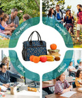 Horseshoe Insulated Lunch Box With Lightning Bolt Design, Keeps Meals Fresh On The Go, Durable Nylon Exterior With Pearl Cotton Insulation, Spacious Small Or Medium Size For Work Or School. Center view