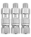 Three Pack One Quarter Inch Spray Gun Rotary Union 360 Degree Rotatable Joint For Smooth Hose Torsion Relief And Easy Swivel Connection Durable Sprayer Accessory Set, three metal fittings