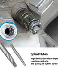35 Piece Helical Screw Puller Kit With Left Hand Drill Bits And Multi Spline Pullers in use removing damaged bolt