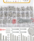780 Piece Hex Bolts And Nuts Kit In 304 Stainless Steel With M3 M4 M5 M6 Metric Bolts, Lock And Flat Washers, Includes Nuts, Bolts And Washers