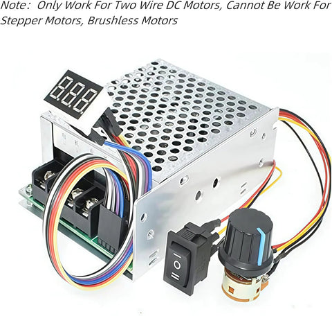 Adjustable Digital Display Motor Speed Controller For DC Brushed Motors 10 To 55 Volt 60 Amp PWM with digital display and wiring