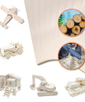 Basswood plywood sheets 16x16 in, 1/8 in thick, unfinished for laser cutting; 5 wooden model kits