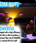 Ultra Quiet 400GPH Submersible Pump 25W High Efficiency Water Pump in aquarium with fish and 6.56 feet lift, ideal for aquariums.