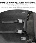 Close-up of Under Seat Fire Extinguisher Bracket Mount for Dodge Ram Trucks 2009 Through 2017 with nylon straps.